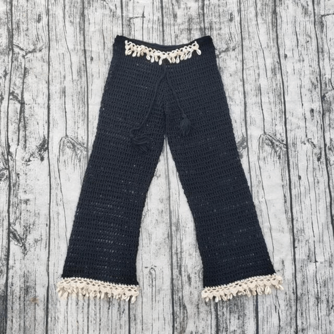 Cotton Crochet Cowrie Shell Beach Pants