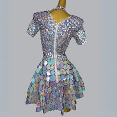 Shell Shaped Sequin Party Festival Mini Dress