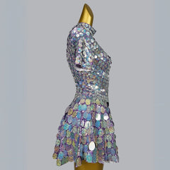 Shell Shaped Sequin Party Festival Mini Dress