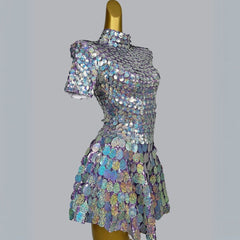 Shell Shaped Sequin Party Festival Mini Dress