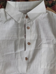 Long Sleeve Cotton Beach Shirt Dress With Pockets