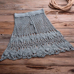 Crochet Off The Shoulder Crop Top and Mini Skirt Set - Ra The Boutique -  - #tag1# - #tag2#