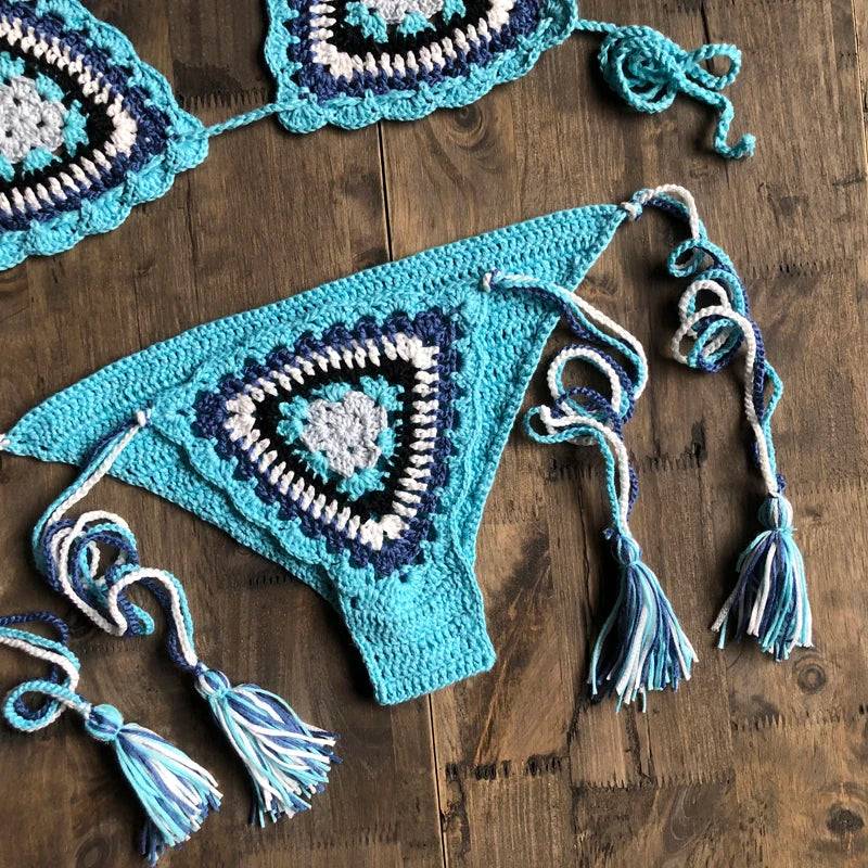Cotton Crochet Triangle Bikini