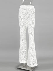 High Waisted Flared Lace Beach Pants