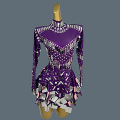 Mirror Shine Sequin Festival Mini Dress with Bodysuit – NEW Pink & Purple Colors!