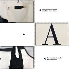Personalized Monogram Canvas Tote Bag