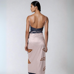 Celestial Print Wrap Beach Maxi Skirt