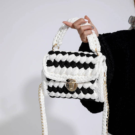 Crochet Woven Tassel Crossbody Bag