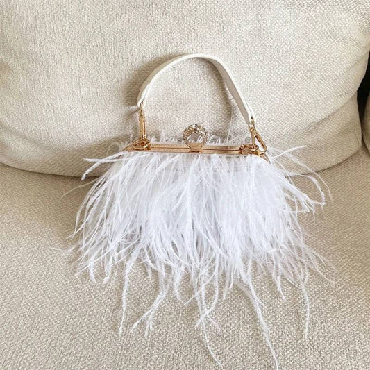 Silk and Feather Crossbody Bag