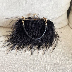 Silk and Feather Crossbody Bag