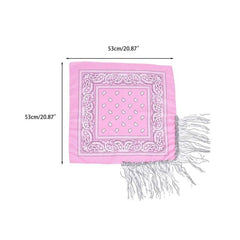 Sequin Tassel Traditional Print Cowgirl Bandana