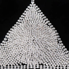 Diamante Rhinestone Metal Triangle Chain Bra