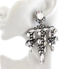 Diamante Rhinestone Bling Oversized Statement Earrings