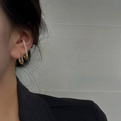 Diamante Rhinestone Irregular Huggy Earrings