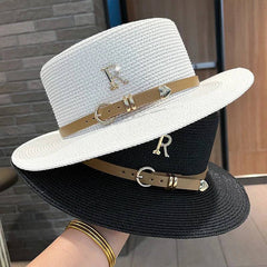 Straw Contrast Ribbon Panama Hat