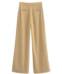 Layered High Waisted Wide Leg Tailored Pants