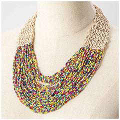 Crochet and Seed Bead Statement Necklace