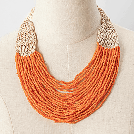 Crochet and Seed Bead Statement Necklace