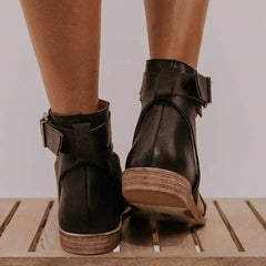 Ankle Strap Vegan Leather Flat Roman Sandals