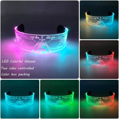 Neon Light Up LED Clear Wrap Around Rave Sunglasses